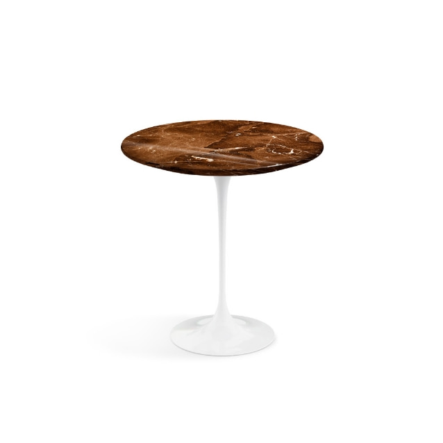 놀 사리넨 라운드 사이드 테이블 (ø510 x H520) - 화이트/브라운 엠페라도