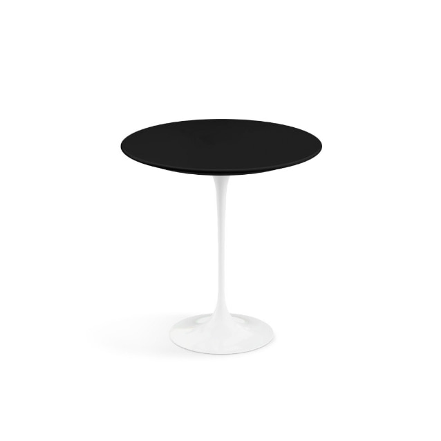 놀 사리넨 라운드 사이드 테이블 (ø510 x H520) - 화이트/블랙 라커