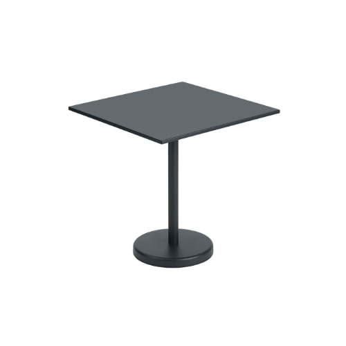 무토 리니어 스틸 카페 테이블 - 블랙 (3size)