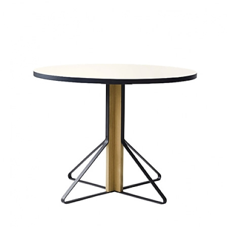 [5월 말 입고] 아르텍 카아리 원형 테이블 (110cm) - 화이트/오크