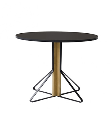 [5월 말 입고] 아르텍 카아리 원형 테이블 (110cm) - 블랙/오크