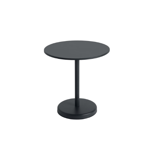무토 리니어 스틸 라운드 카페 테이블 - 블랙 (3size)